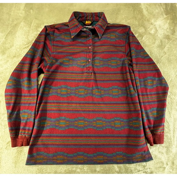 REI Other - REI Polartec Fleece‎ Pullover Mens Small Burgundy Southwestern Aztec USA Made